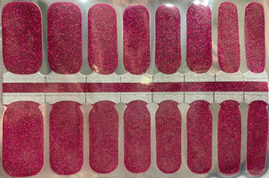 glittery solid pink nail polish wraps strips stickers