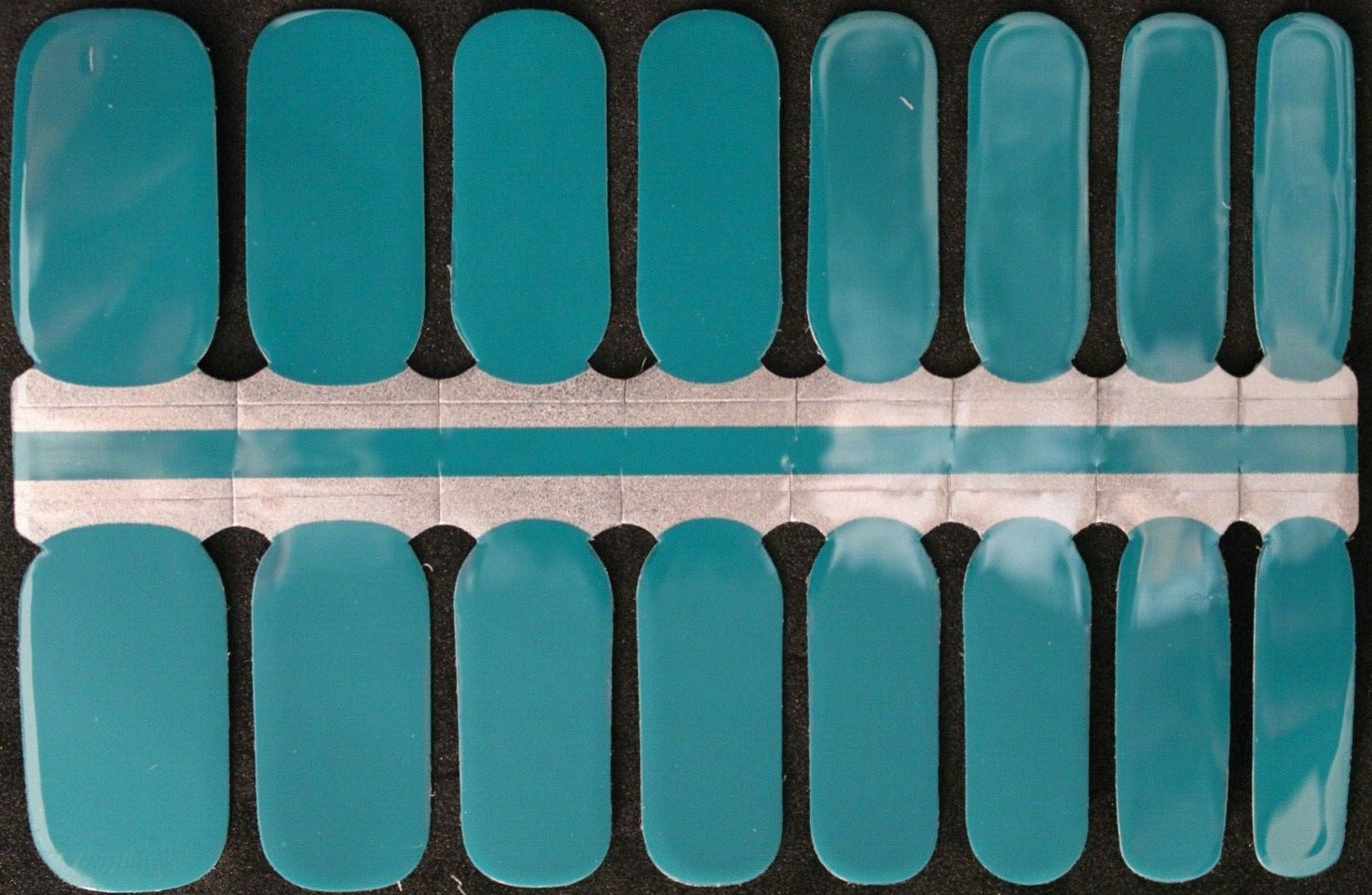 Blue green solid color manicure nail polish wraps stickers