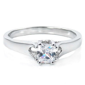 Sterling Silver CZ Princess Cut Engagement Ring size 5- 9 - Blades and Bling Sterling Silver Jewelry