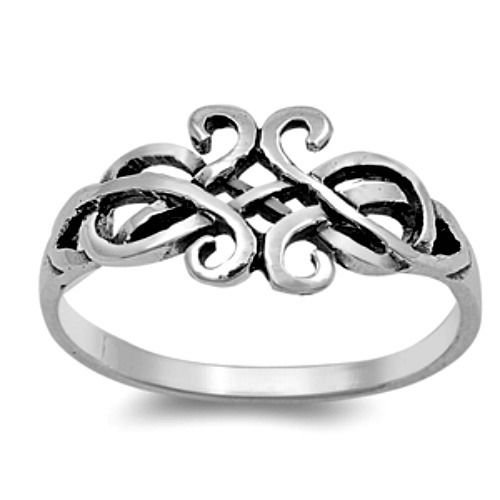 Ladies Celtic sterling silver ring