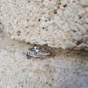 .925 Sterling Silver Double Cross Sideways Ladies Wrap Ring Size 2-10 Adjustable Midi Toe