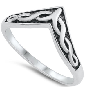 Celtic Infinity Chevron ring
