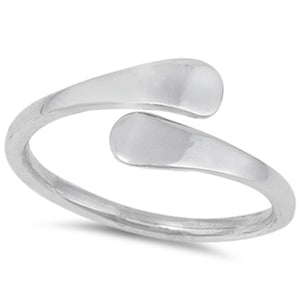 .925 Sterling Silver Flat Spoon Wrap Ring Sizes 4-10 Midi Knuckle Thumb