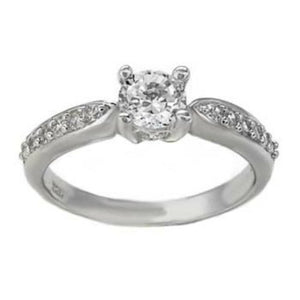 Sterling Silver CZ Engagement Ring size 5-9 by  Blades and Bling Sterling Silver Jewelry