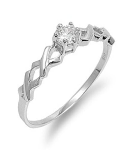 Sterling Silver CZ Twisted Engagement Ring size 4- 9 by  Blades and Bling Sterling Silver Jewelry