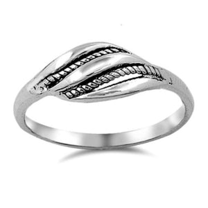 .925 Sterling Silver Celtic Leaf or Feather Beaded Ladies Ring Size 4-9 - Blades and Bling Sterling Silver Jewelry