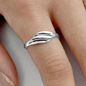 .925 Sterling Silver Celtic Leaf or Feather Beaded Ladies Ring Size 4-9 - Blades and Bling Sterling Silver Jewelry