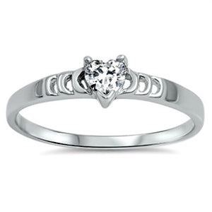 Womens and kids CZ heart ring