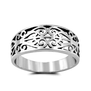 Double Heart Celtic Ring Band Ladies and Mens size 5-10