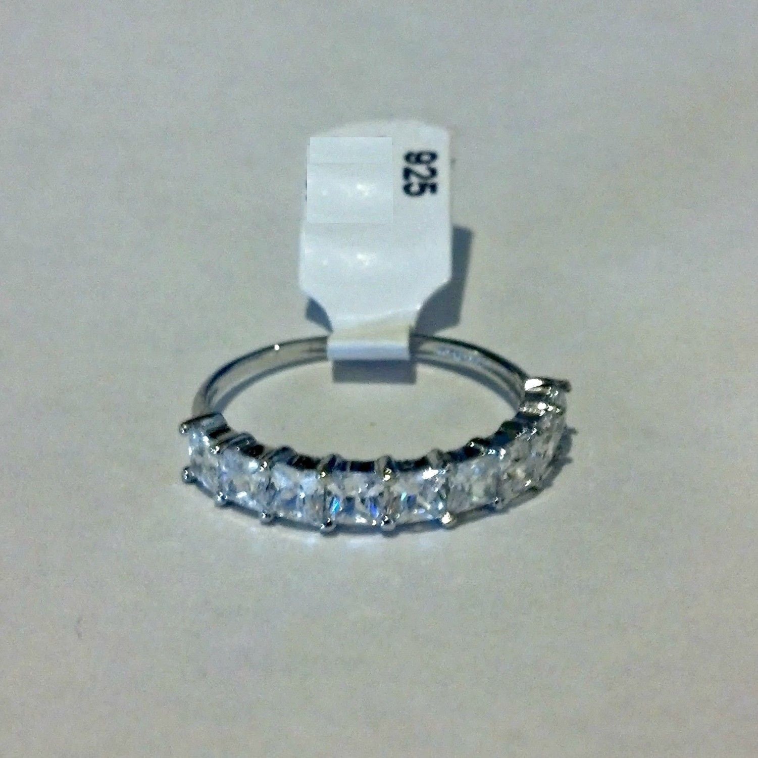 Sterling Silver CZ Princess Cut Wedding Band Ring size 4-10 by  Blades and Bling Sterling Silver Jewelry