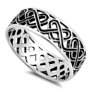 .925 Sterling Silver Celtic Knot Heart Band Ring Ladies and Mens size 5-14 by  Blades and Bling Sterling Silver Jewelry