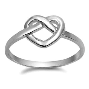 Womens infinity heart knot ring