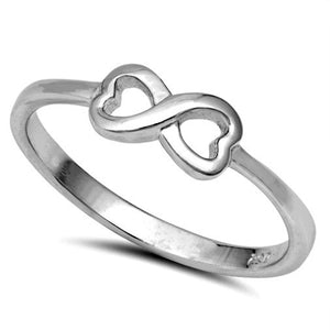 925 Sterling Silver Mini Heart Adjustable Ring Womens Girls