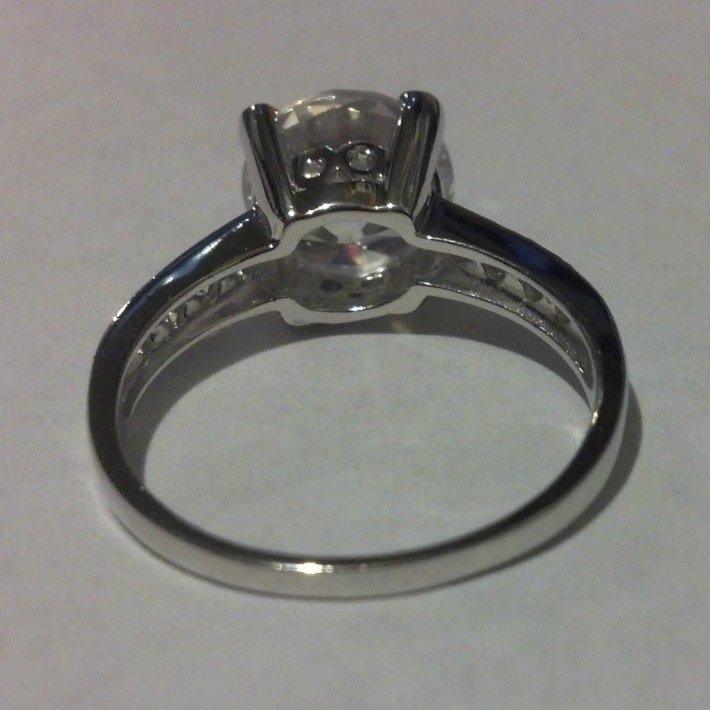 Sterling Silver CZ 2 carat Engagement Ring size 5-10 by  Blades and Bling Sterling Silver Jewelry