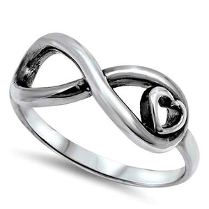 Ladies infinity heart ring