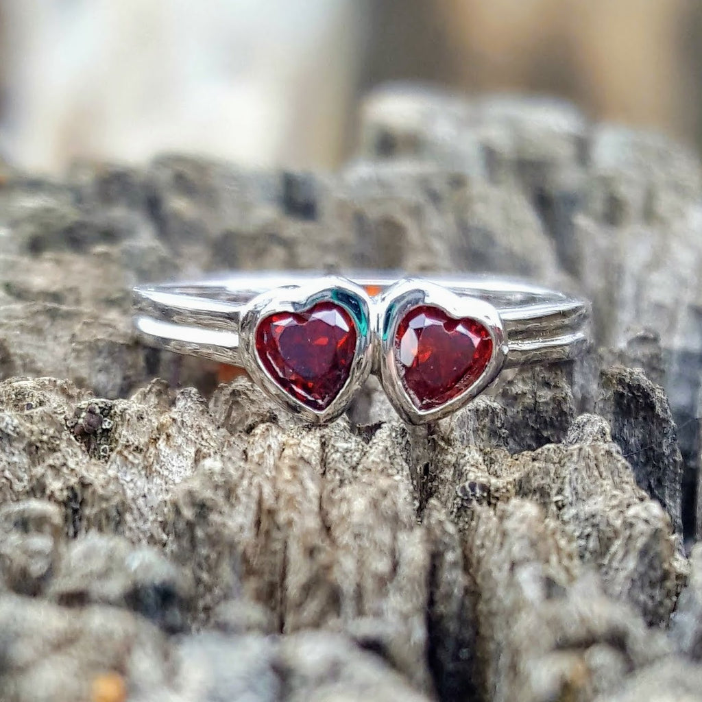 Womens babies and girls red heart ring