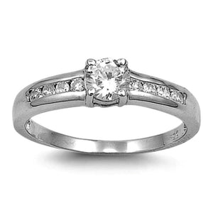 Sterling Silver CZ Engagement Ring size 5-10 - Blades and Bling Sterling Silver Jewelry