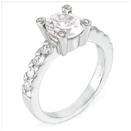 Sterling Silver 1.5 carat Round Cut CZ Vintage Style Engagement Ring size 5-9