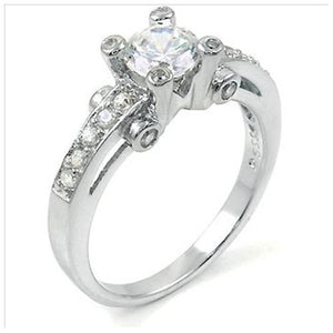 Sterling Silver 1 carat Round Cut CZ Vintage Style Engagement Ring size 5-9