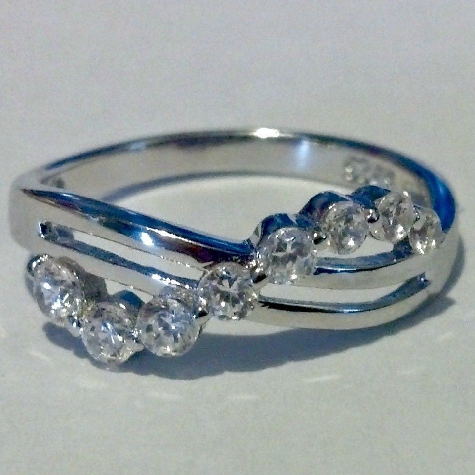Sterling Silver CZ Infinity Journey Wedding Band Ring size 4-12 - Blades and Bling Sterling Silver Jewelry