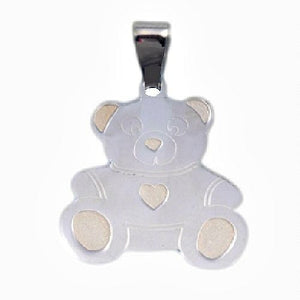 Gold and silver teddy bear pendant