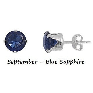 .925 Sterling Silver Brilliant Round Cut Blue Sapphire CZ Stud Earrings in 2mm-10mm by  Blades and Bling Sterling Silver Jewelry