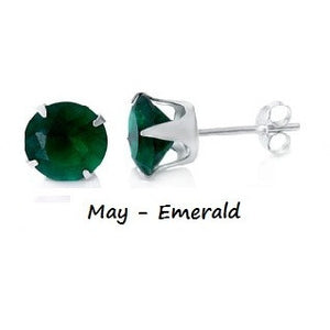 .925 Sterling Silver Brilliant Round Cut Green Emerald CZ Stud Earrings in 2mm-10mm by  Blades and Bling Sterling Silver Jewelry