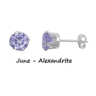.925 Sterling Silver Brilliant Round Cut Lavender Alexandrite CZ Stud Earrings in 2mm-10mm by  Blades and Bling Sterling Silver Jewelry