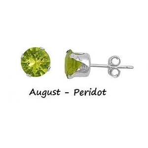 .925 Sterling Silver Brilliant Round Cut Peridot CZ Stud Earrings in 2mm-10mm by  Blades and Bling Sterling Silver Jewelry