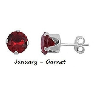 .925 Sterling Silver Brilliant Round Cut Red Garnet CZ Stud Earrings in 2mm-10mm by  Blades and Bling Sterling Silver Jewelry