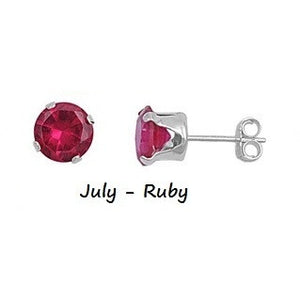 .925 Sterling Silver Brilliant Round Cut Red Ruby CZ Stud Earrings in 2mm-10mm by  Blades and Bling Sterling Silver Jewelry