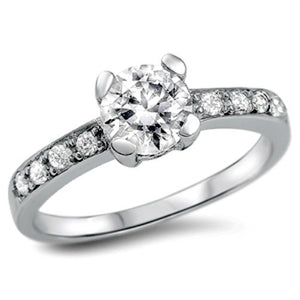 Sterling Silver CZ 1 carat Engagement Ring size 5-10 - Blades and Bling Sterling Silver Jewelry