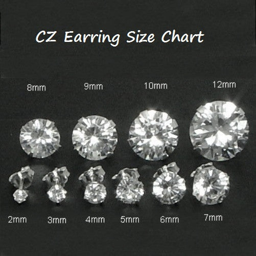 10mm Cubic Zirconia Stud Earrings in Sterling Silver