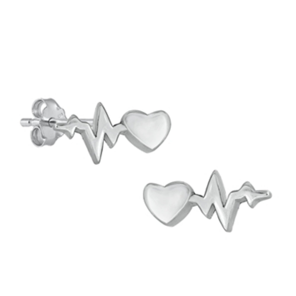 Heartbeat stud  earrings