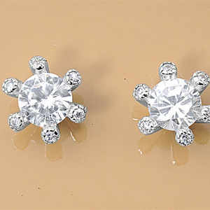 Womens and girls halo cluster stud earrings