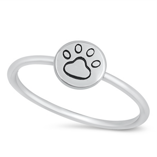 Personalized Sparkle Paw Ring |