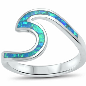 Sail away every day with this fabulous womens blue opal wave ring in sterling silver