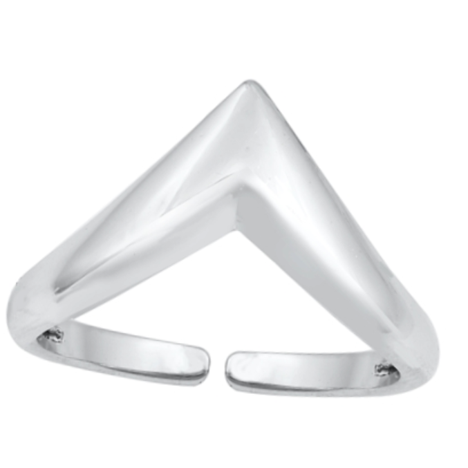 Oversized triangle womens V midi ring