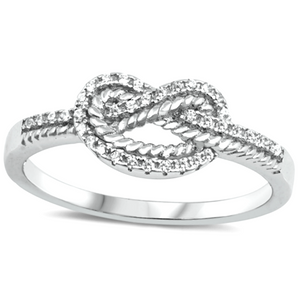 Double infinity love knot womens ring