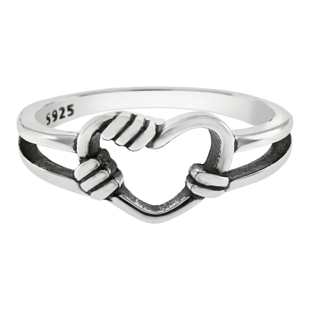Barbed wire heart ring