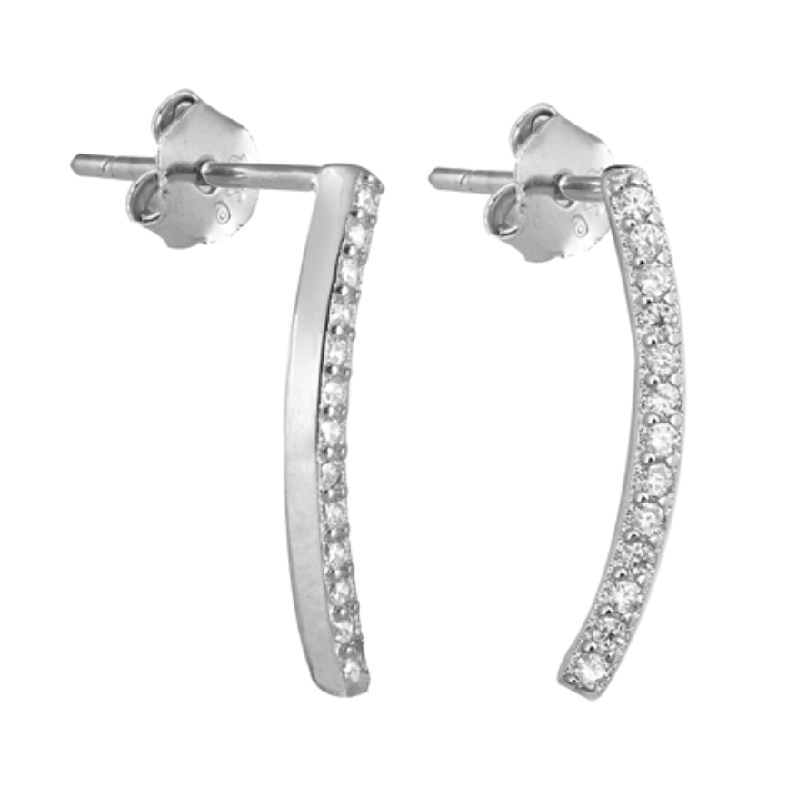Womens bar cubic zirconia earrings