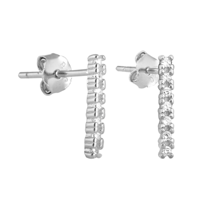 Womens silver  bar earrings 