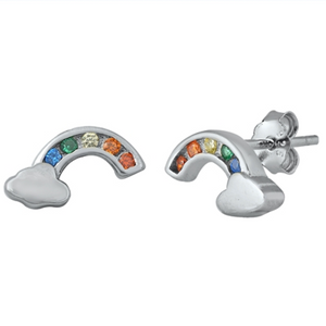 Womens and girls rainbow cloud earrings