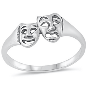 Happy sad masks ring