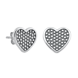 Womens and girls polka dot heart earrings
