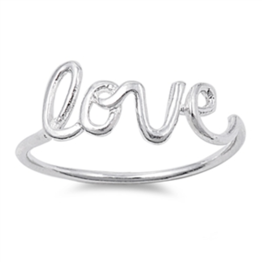 Silver love ring