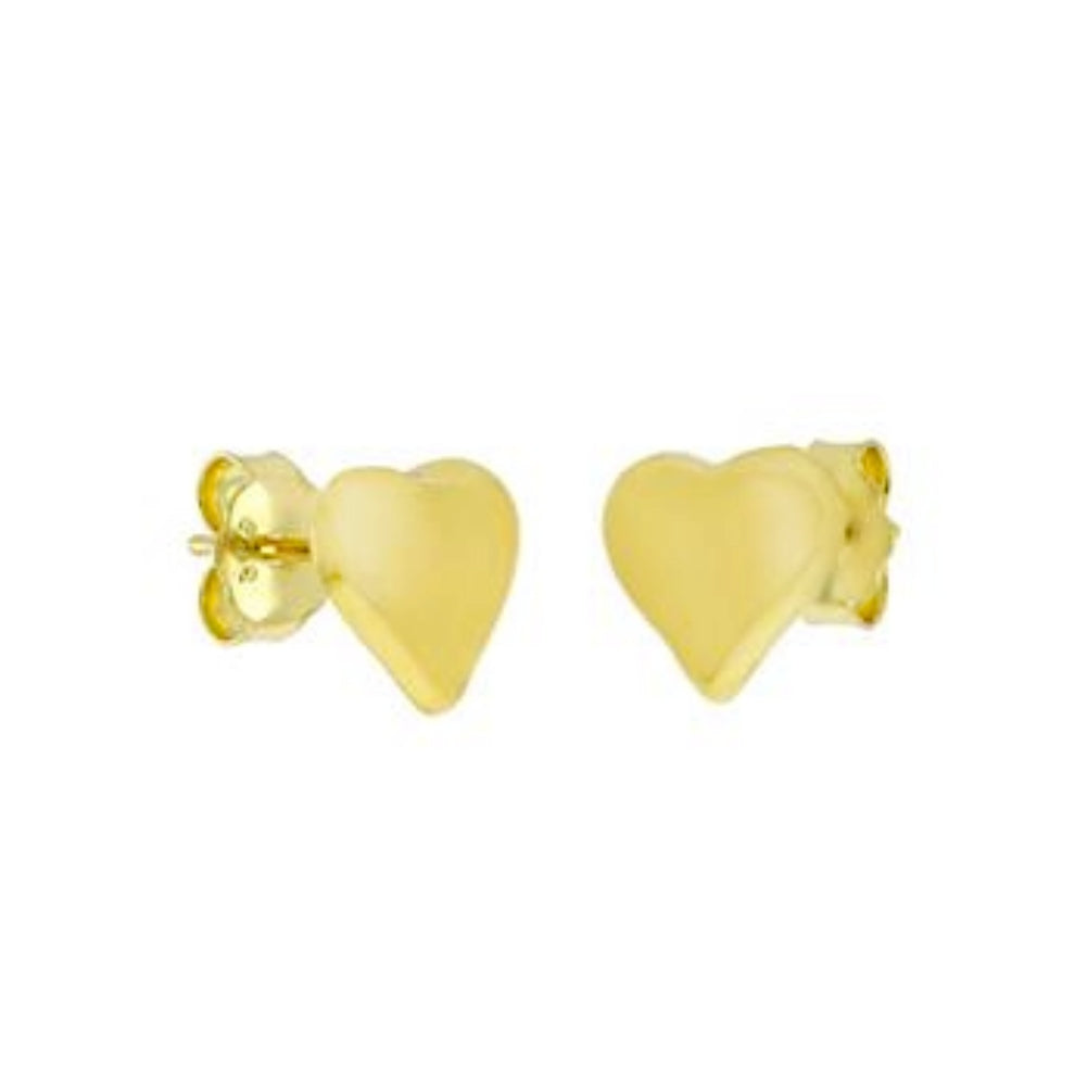 Yellow gold heart earrings