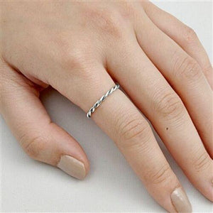 Ladies and kids twisted thin band ring