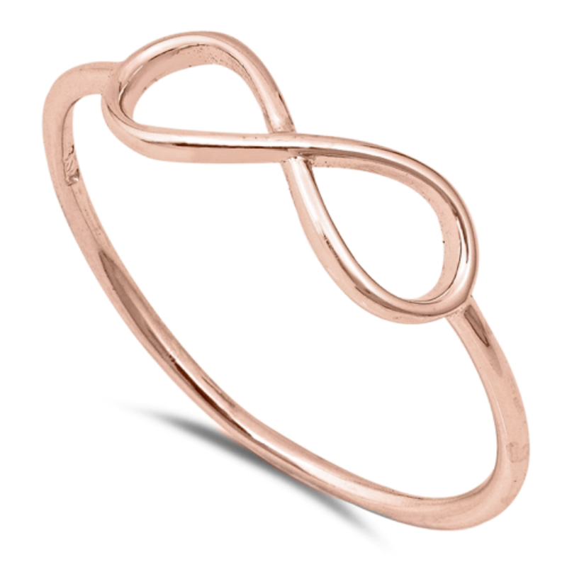 Infinity knot rose gold band