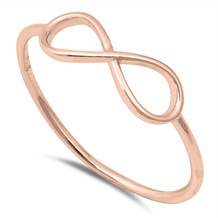 Rose Gold womens infinity ring size 3-12